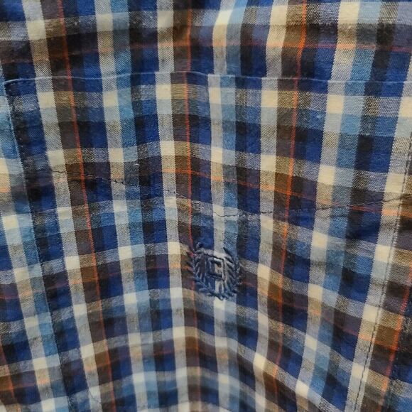 Chaps Mens Button Up Shirt Multi-Color Size Large Cotton Blend Logo Long Sleeve - Picture 10 of 12